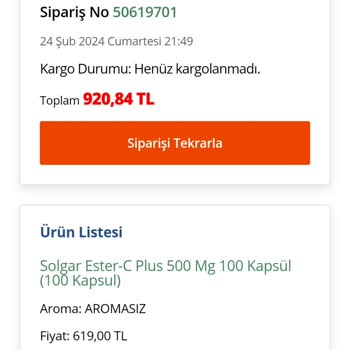 Vitaminler.com Ödemesini Yaptığım Ürülerimi 10 Gün Oldu Göndermiyor