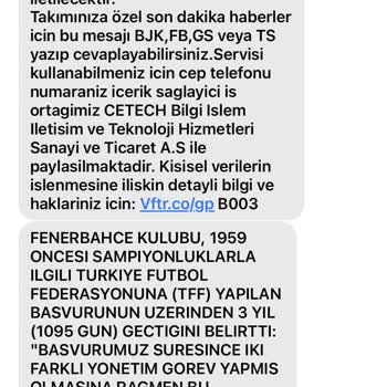 Vodafone 7070 Taraftar Üyeliği