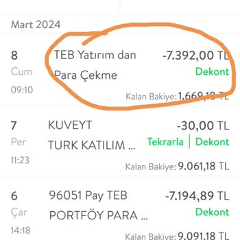 TEB Yatırım Hesabının Kafasına Göre İşlem Yapması