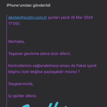 Scotty 10 Gündür Gelmeyen Kargo Hk