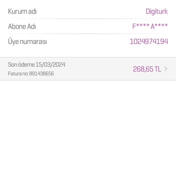 Digiturk Taahhüt Harici Fatura Gönderiyor