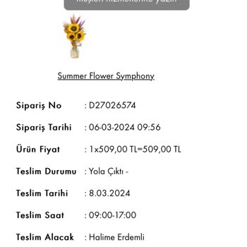 Taze Çiçek (tazecicek.com) Kadınlar Günü Çiçek Teslimi Yapılmadı