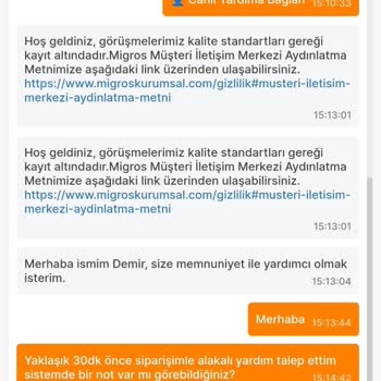 Migros Hemen Üzerinden Eksik Yollanan Sebzeler