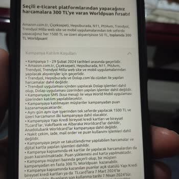 Yapı Kredi 950 TL Puanımızı Vermiyor Kampanya Yok Diyor Resimleri Var