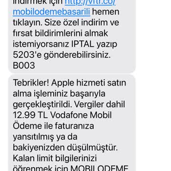 Vodafone Hizmet İçi Satın Alma Vepaş İptali
