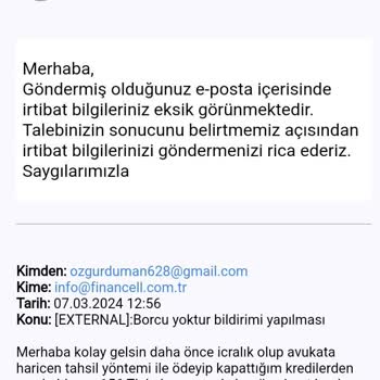 Financell (Turkcell Finansman) Turkcell Financell Tarafından Mağdur Ediliyorum