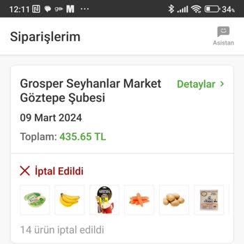 Grosper Trendyol Hızlı Market Siparişlerim İptal Ediliyor