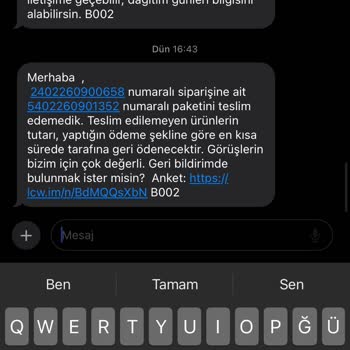 Sürat Kargo Kargomu Ulaştırmadan Geri İadeye Gitti