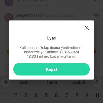 Dolap Durduk Yere Yorum Yasağı Verildi.