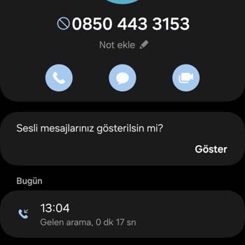 0850 443 31 53 08504433153 Tarafından Aranıp 1 Senelik Sözleşme İptal Konusu