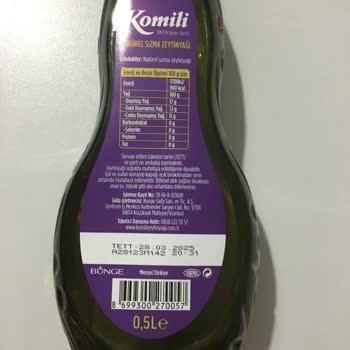 Komili Zeytinyağı Komili Sızma Zeytinyağı Gıda Güvenliğini Hiçe Sayıyor Ve Önemsemiyor