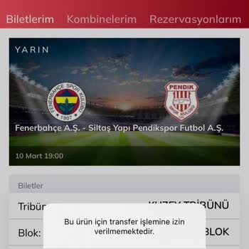 Passolig Transfer İşlemine İzin Verilmemektedir