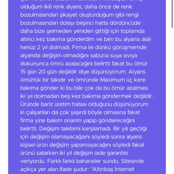 Altınbaş Ayıplı Ürününün Arkasında Durmuyor, Ürünü Değiştirmiyor!