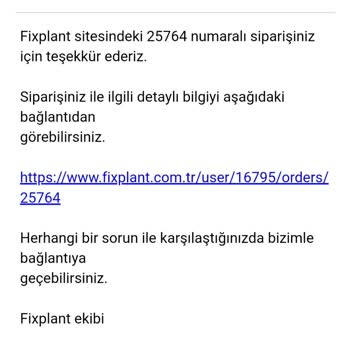 Fixplant.com.tr Ürünüm Gelmedi Sipariş Olarak Da Görünmüyor