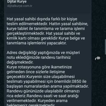 Dijital Kurye 2 Haftadır Cevap Vermiyor Hattımı Getirmiyor