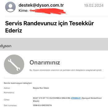 Dyson Müşteri Hizmetleri Parça Onarım Sürecini Yönetemiyor
