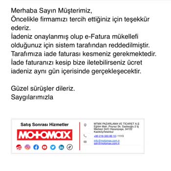 Motomax 40 Günü Geçen İade Süreci