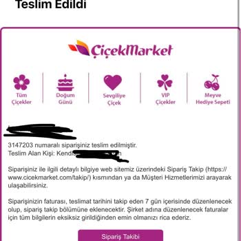 Çiçek Market Teslim Edilmeyen Sipariş
