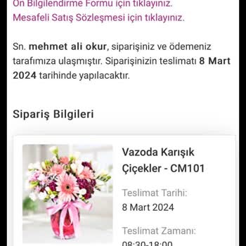 Çiçek Market Ayıplı Gönderi Lütfen İlgilenin