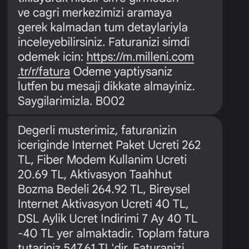 Milleni.com Taahhüt Olmayan Aboneliğine Fatura Kesilmesi