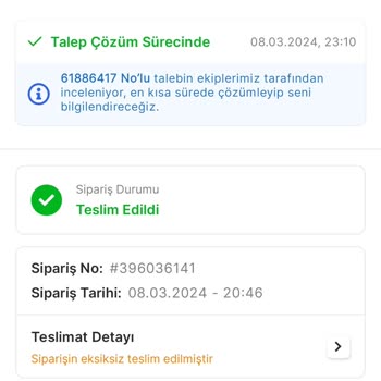 Migros Hemen Teslimat Yapılmadı Teslim Edildi Yazıyor Rez@|€₺