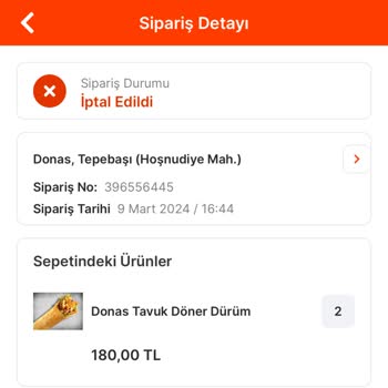 Migros Yemek Sipariş İptal Sorunu