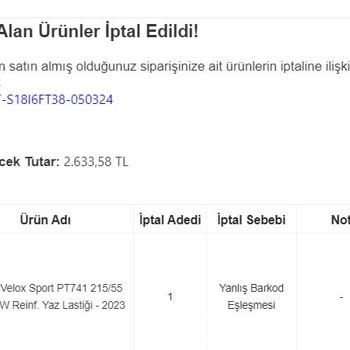 Epttavm - Sipariş Mağduriyeti