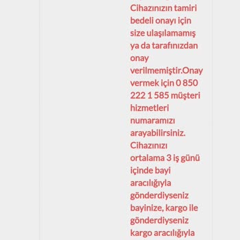 KVK Garantili. Onarım. Ücreti Talep Edildi