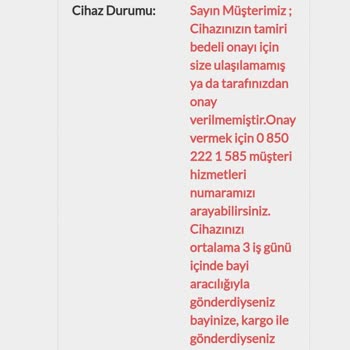 KVK Garantili. Onarım. Ücreti Talep Edildi