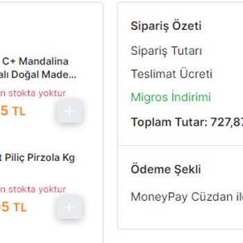 Migros Sanal Market Stok Sorunu