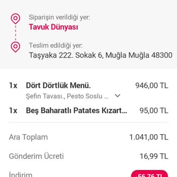 Tavuk Dünyası Eksik Menü Gönderdi Paramı Geri Vermedi Mağdurum