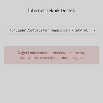 Millenicom İnternet Hizmeti Sağlayamıyor.
