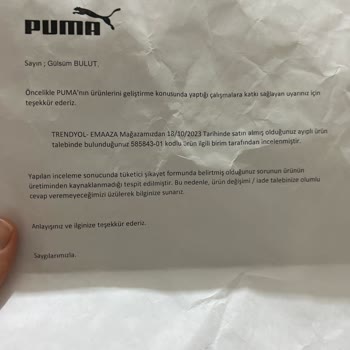 Puma Eşofman Takımı Sorunlu Çıktı