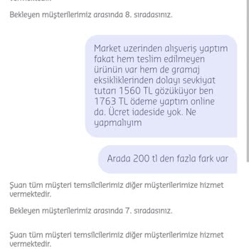 İdeal Market Ücret İadesi Yapılmadı