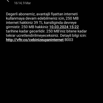 Vodafone'un Hattımda Bulunan Bakiyeyi Rızam Olmadan Kullanması