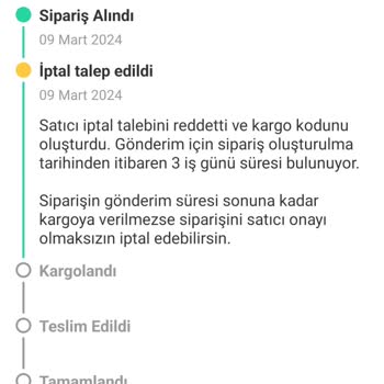Dolap Uygulamasında İptal Yapamama