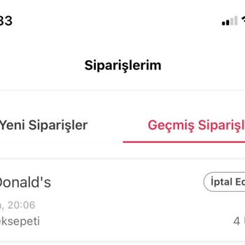 Yemeksepeti Ve Mc Donald's 30 Dakika Sonra Sipariş İptali