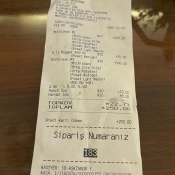 McDonald's Pakette Eksik Ürün