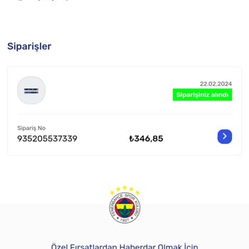 Fenerium Siparişim Hakkında Hiçbir Bilgim Yok