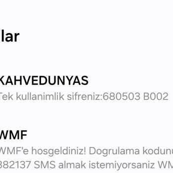 Kahve Dünyası Tek Kullanımlık Şifre