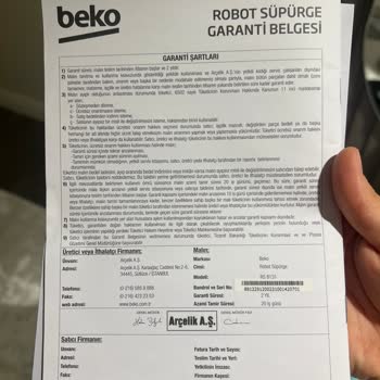 Beko Robot Süpürge İadeye Gönderdim. Geri Dönüş Yapılmıyor.