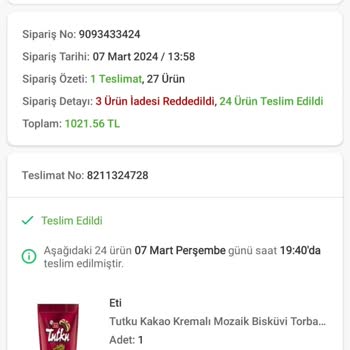 Trendyol Hızlı Market Trendyol'da Eksik Ürün Hayal Kırıklığı