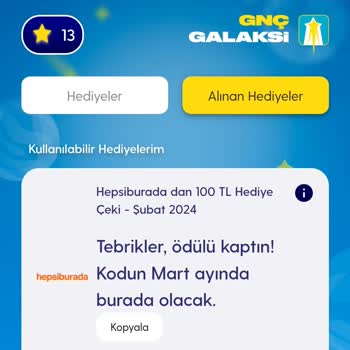 Turkcell Gnç Hepsiburada 100 TL Hediye Çekimi Göndermiyor