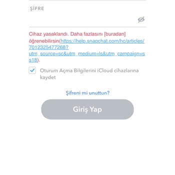 Snapchat Cihaz Banı İçin Yardım