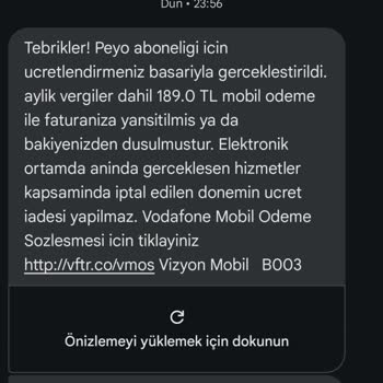 Vodafone Bilgim Dışında Üyelik
