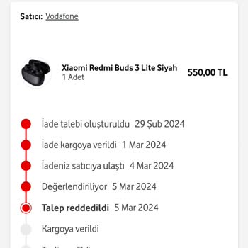 Vodafone Yanımda Bozuk Ürün İadesi Yapılmıyor