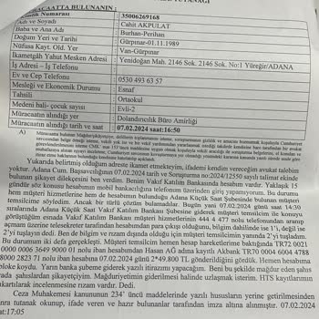 Vakıf Katılım Bankası Para Transferi Bilgim Dışında İşlem Bana Ait Değil