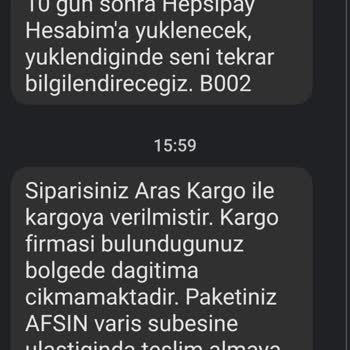 Aras Kargo Bulunduğum İlçeye Gelmediğini Belirtip Başka İlçeye Götürüyorlar