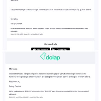 Dolap Hesabım Kapatıldı