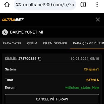 Ultrabet Kazancımın Ödenmemesi Üzerine Şikayet